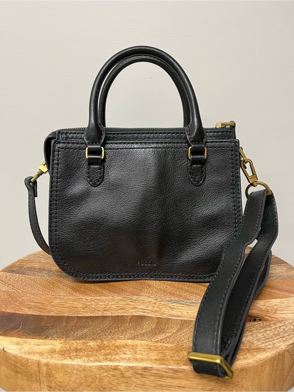 Fossil Ryder Mini Satchel in Black Pebbled Leather - Picture 3 of 14